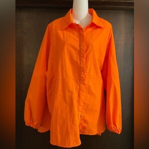 Anthropologie Wilo Australia Brand Parachute Hi Low Long Sleeve Nylon Snap Up